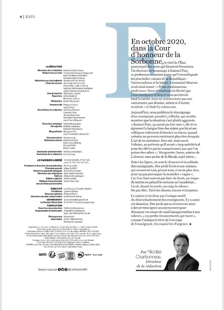 CarineAzzopardi's tweet photo. Un très bel éditorial de @NicoCharbonneau dans @leparisien à propos de « Ces petits #renoncements qui tuent ». #LaurentValogne @EditionsPlon ⤵️ https://t.co/9kODcmK5Yg