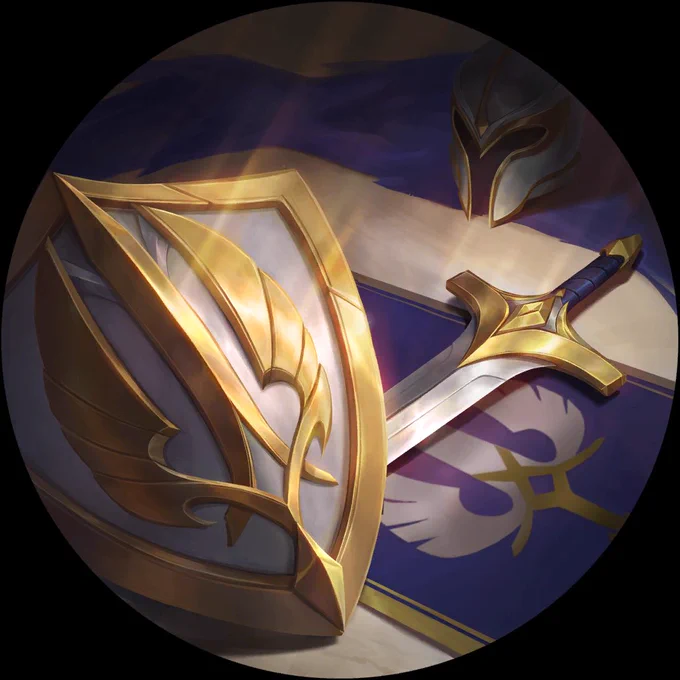 Demacian  The standard sword and shield of choice for Demacia's helmeted brothers-in-arms. 