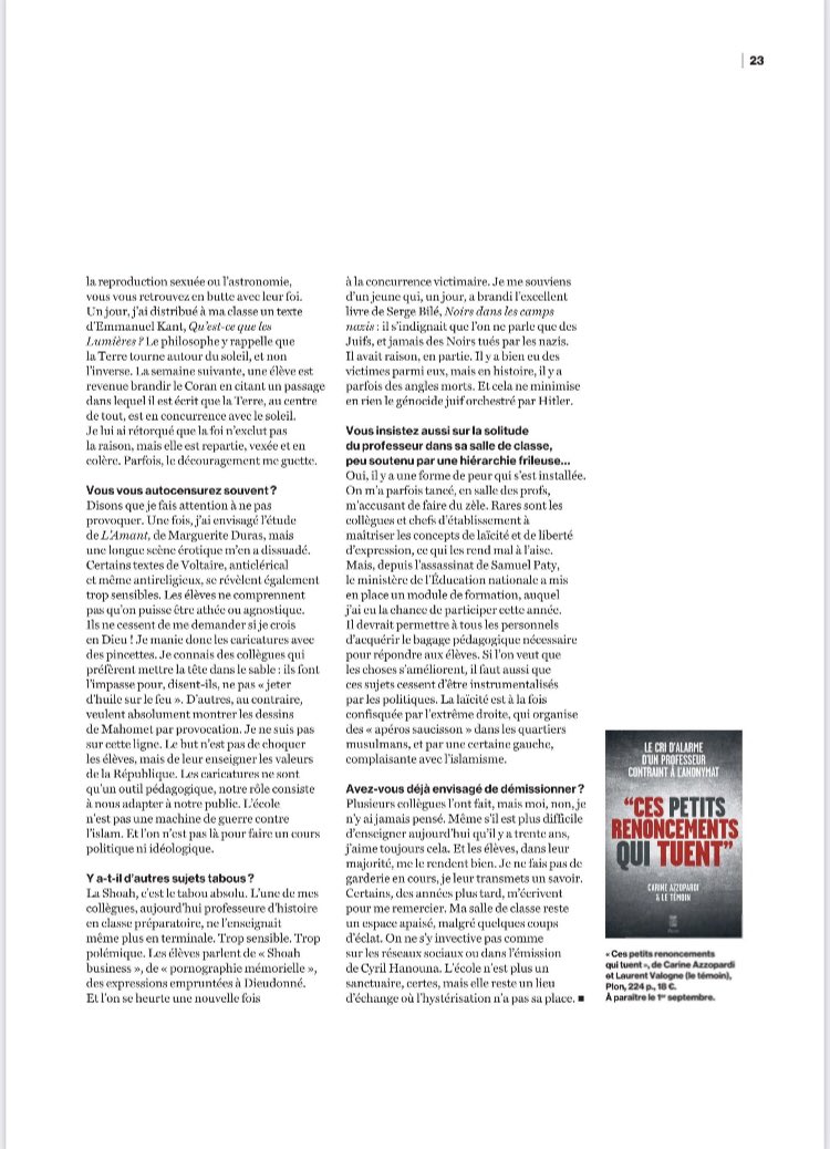 CarineAzzopardi's tweet photo. Un grand merci à @gaetanemorin pour cette interview de #LaurentValogne dans @leparisien. Notre livre, « Ces petits #renoncements qui tuent », sera dans toutes les bonnes librairies jeudi 1er septembre, jour de rentrée. @EditionsPlon ⤵️ https://t.co/yZW5vlPwnu