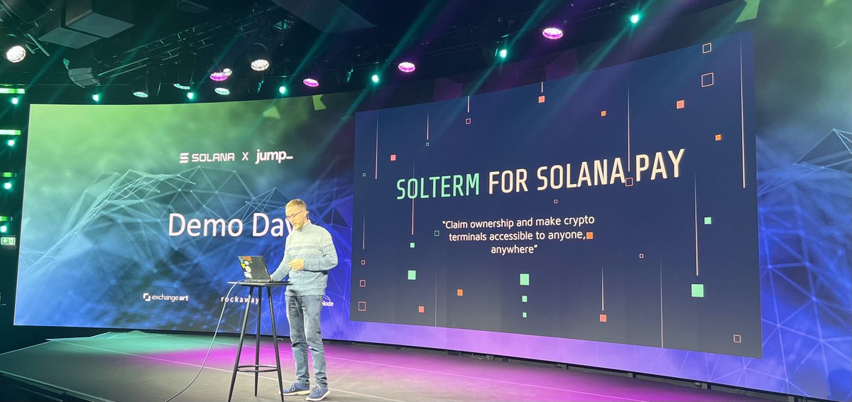 <a href="/real_solterm/">SolTerm</a> is up now with the final demo of #HackerHouseStockholm. 

SolTerm is a physical IoT Point of Sale with contactless payments built for Solana Pay.
