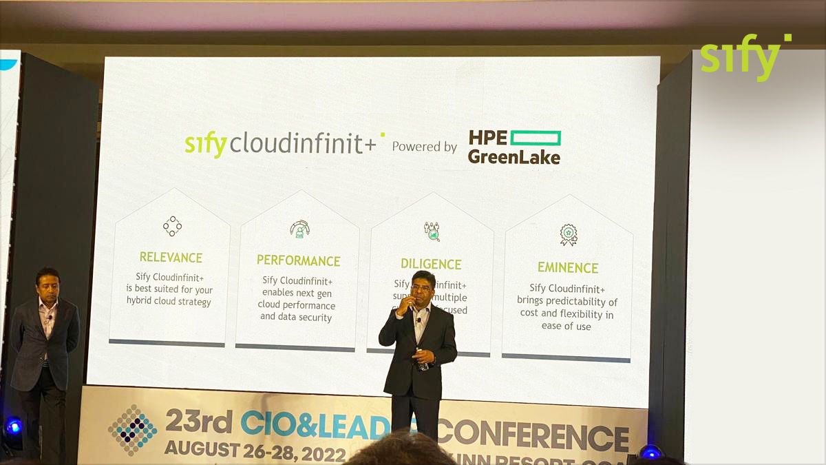 sifytech's tweet photo. As a keynote speaker at the 23rd @cioandleader conference, Kamal Nath, CEO, @sifytech, and Nilotpal Kumar Dutta, Director of GreenLake Cloud Services, @HPE_IN, talked about recalibrating your cloud strategy.
#cloudatcore #CIOAnnualConference #23rdCIOandLeaderConference #cio https://t.co/RyUoclu6jn