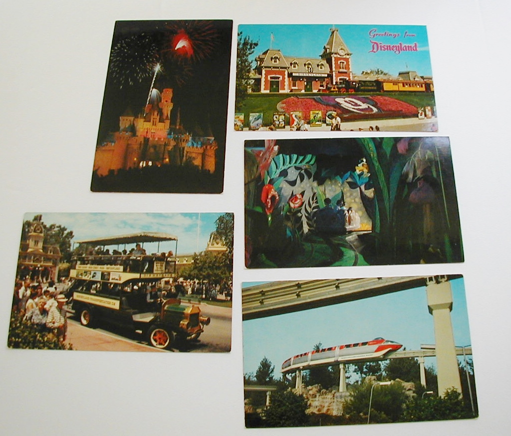 Some_of_This_or's tweet photo. 5 great Vintage Disney Land Postcards circa 1960 Omnibus Fantasyland Enter Magic Kingdom Monorail Alice in Wonderland ride circa 1960s #postcards #disneyland #vintage #Fantasyland https://t.co/F4zRCtxE2T #eBay via @eBay https://t.co/T9d9najKIc