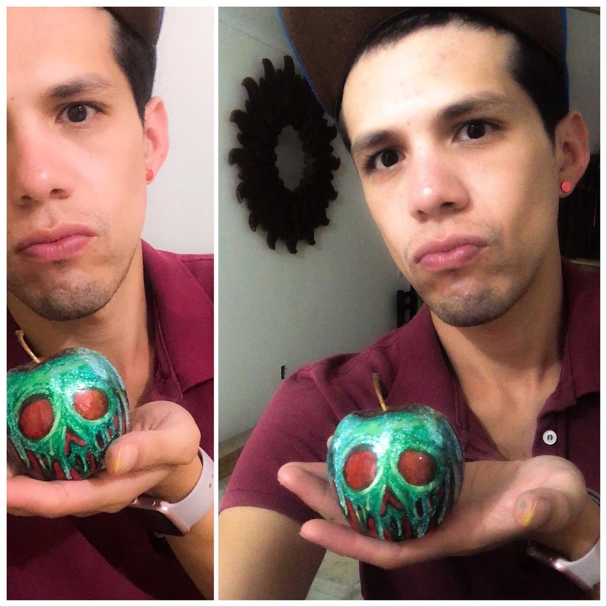 chriss_mane's tweet photo. Poison Apple “Just One Bite” 

#ChristianMoyaNY #christianmoyaart 
#poisonapple #justonebite #apple #applehandpainted #mexicanartist #artistamexicano #mexicanartwork #mexicoart #artmexico #mexicanart #pinturamexicana #mexicanfolkart #professionalartist https://t.co/vKNa9fIVUq