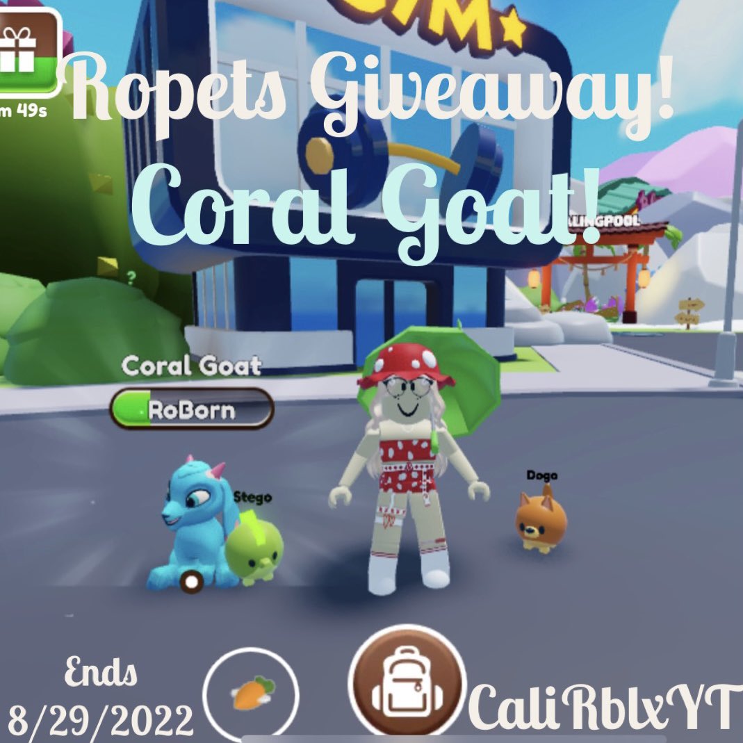 CaliRbx's tweet image. I love my @RoPetsGame fam too so here’s a giveaway for you guys! Like, retweet, follow and comment done to enter. 
Giveaway ends 8/29/2022
Good luck!
#RoPets #ropetsgame #ropetsgiveaway #ROBLOX #robux