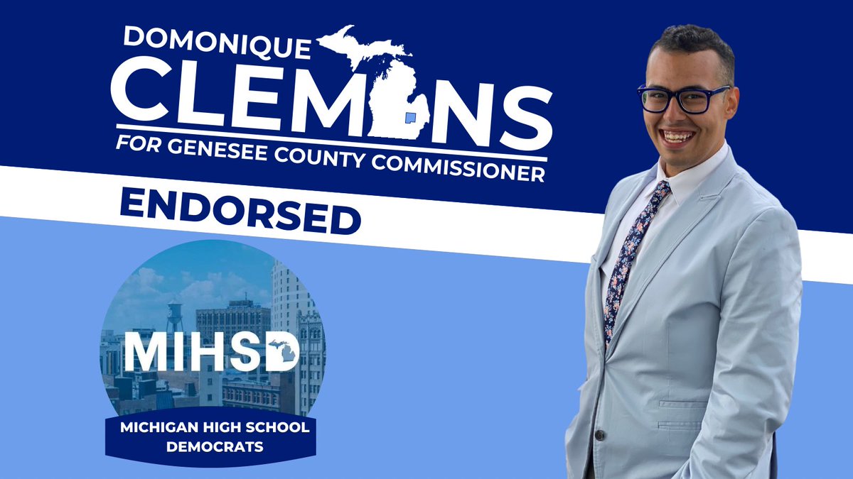VoteClemons's tweet photo. I am grateful to receive the endorsement of the Michigan High School Democrats.
Young people are not only our future, but also our present, and the choices made today will strongly impact our tomorrow.
#BuildingABrighterFuture #YoungGetsItDone #TeamClemons #VoteClemons https://t.co/1u7LnAAan6