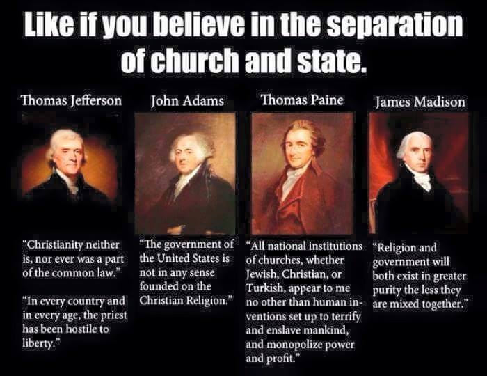 Melinda15858273's tweet photo. @RepBoebert @RepMTG The two of you need to #BecomeWoke. You both need to pick up a history book. No, our forefathers did not support  #ChristianNationalism. Check into why we left England to create United States of America.  #ThoseWhoDoNotLearnHistoryAreDoomedToRepeatIt https://t.co/eqRL8ove1T