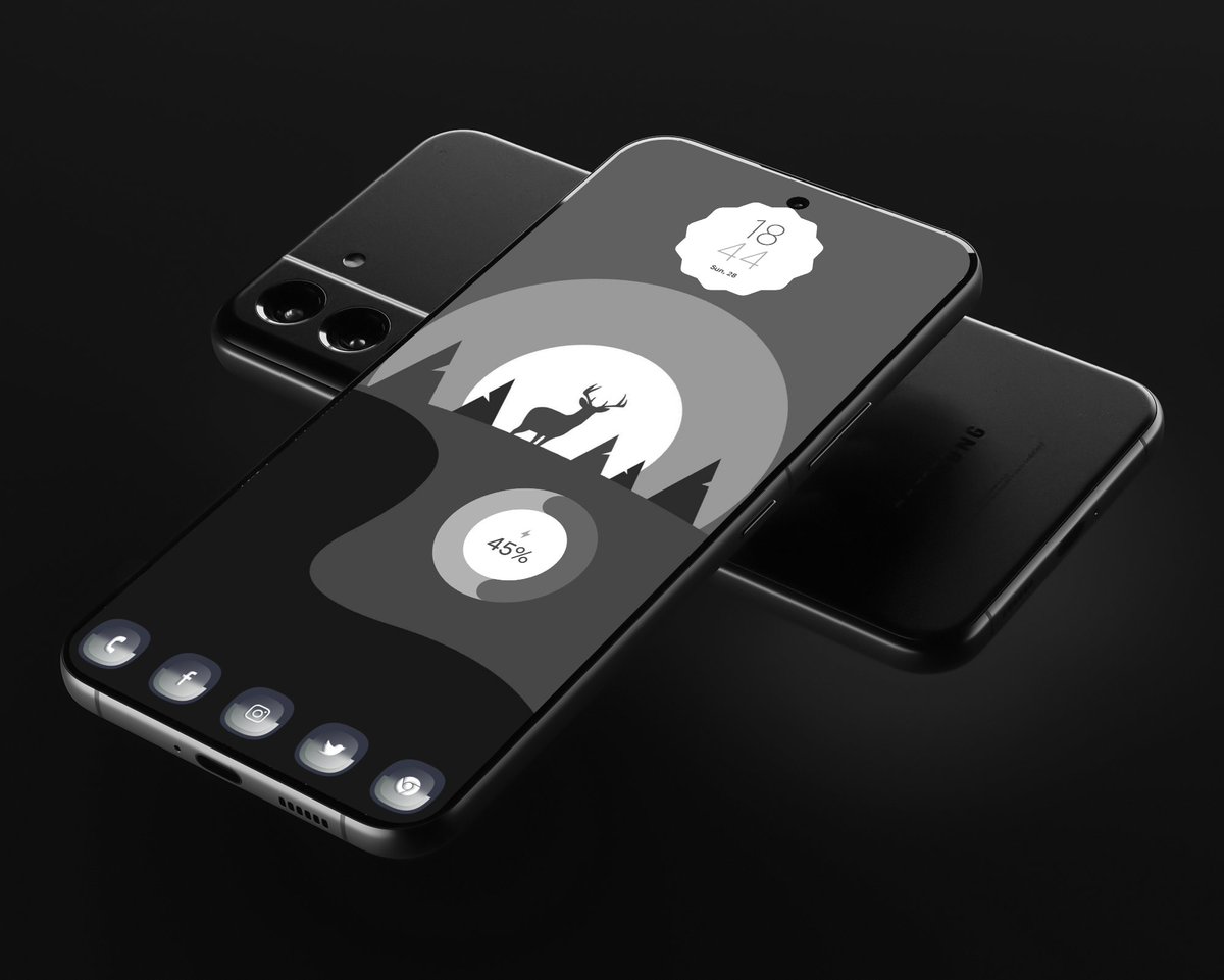 carmor1957's tweet photo. #Android12kwgt @RajjAryaa. Wall Pinterest. Glaze Grey icons. Template @andro_idfans https://t.co/F1L5wQ9lB2