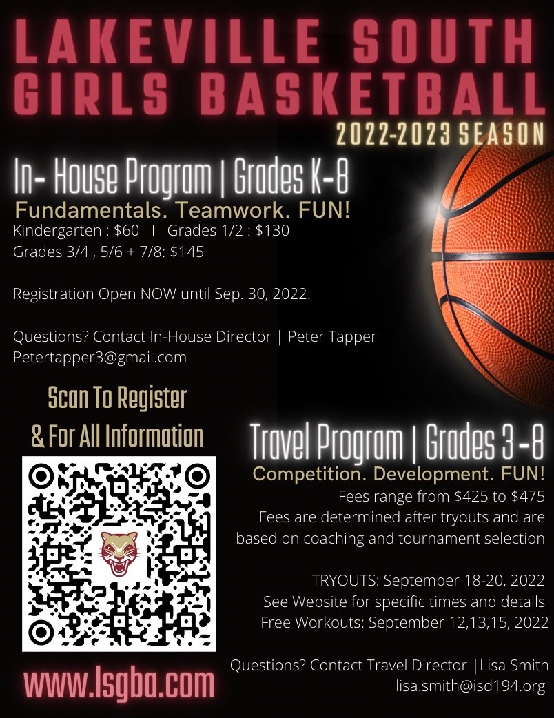 Ready for basketball season? Teamwork. Development. Fundamentals. Competition. FUN! Check out our in-house and traveling programs for K-8th grade below and online for the 2022-23 season. Registration open. LSGBA.com #StrongerTogether
