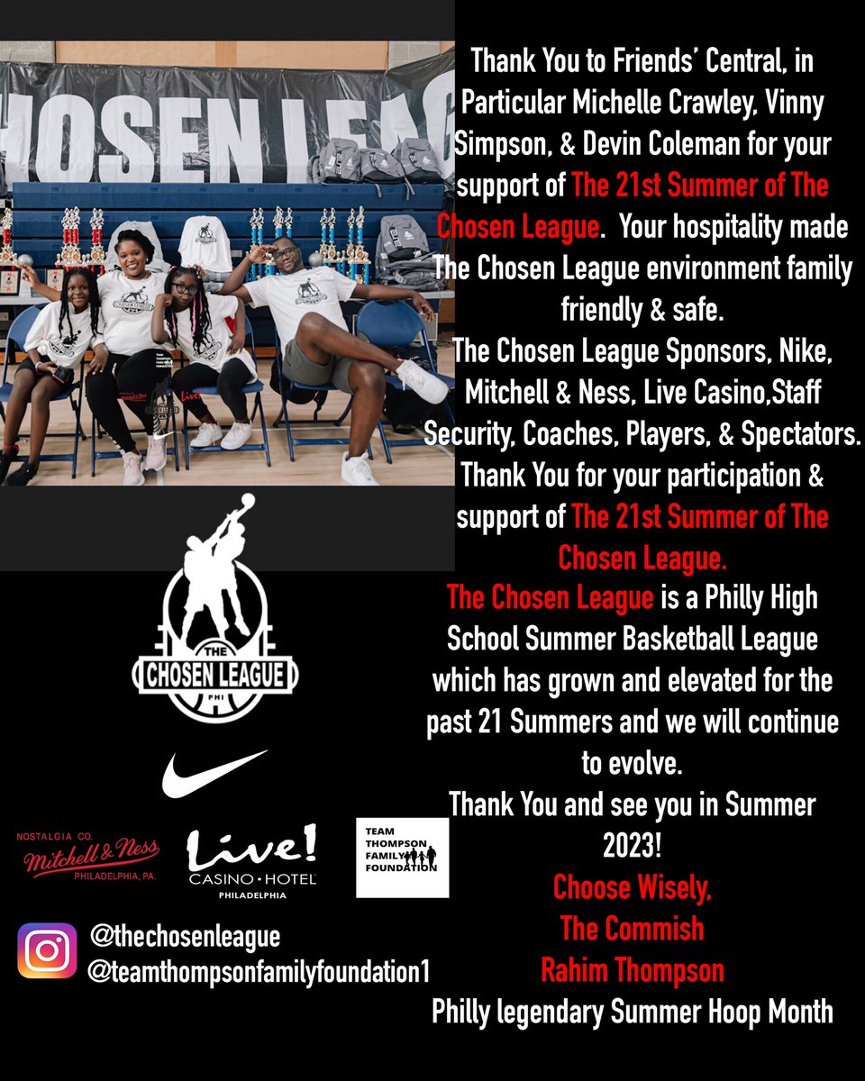 ThompsonRahim's tweet photo. Thank you @friendscentral @TEAMPHILLYKEMBA @CMThomasPHL @LiveCasinoPHL @mitchell_ness @MNFlagshipStore @nikebasketball #21Summers #PhillyLegendarySummerHoopsMonth https://t.co/88KsjzUDFG