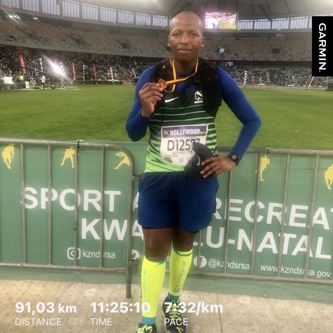 Tough day at the office. But what matters I delivered as promised. 5th Comrades Medal on my neck. Next year will apply lessons learned today. #runningwithtumisole #ComradesMarathon2022 #ultrarunning #runner #nedbankrunningclub #FetchYourBody2022 #Comrades2022 #comradesmarathon