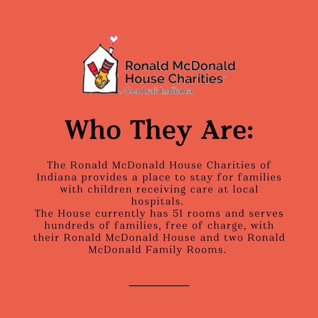 FishersSIA's tweet photo. Today's Service Spotlight goes to: 
The Ronald McDonald House Charities of Central Indiana! They provide care and support for families whose children are receiving care at local hospitals, free of charge. Check out their Twitter page, @RMHCCIN to see how you can help their cause! https://t.co/IEPB4svWGW