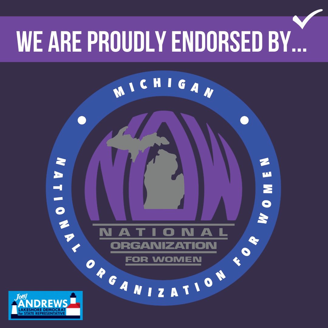 JoeyforMichigan's tweet photo. ‼️📢🚨ENDORSEMENT ALERT🚨📢‼️

Proudly endorsed by #MichNOW. Women’s rights are on the ballot this November. From reproductive justice, economic justice, and ending discrimination, I share this mission and this legislative agenda with #MichNOW. Let’s win this thing! 

#TeamJoey https://t.co/hGGCtyIZ3j