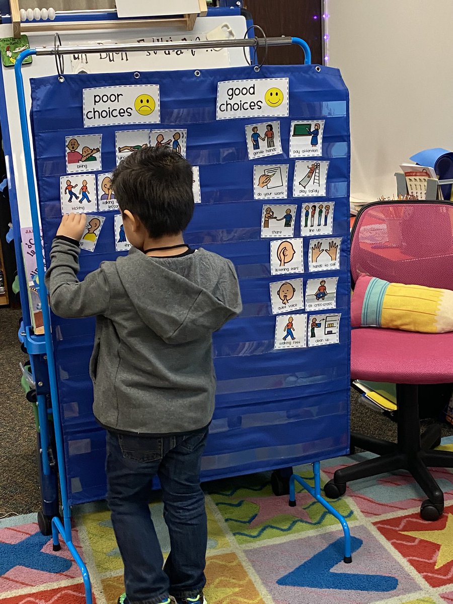 Brenda_I_28's tweet photo. A must for the #beginningofschool! The kids enjoy going to this center. #goodchoices #schoolrules #Kindergarten #moralesrockets #pasadenaelemss https://t.co/c6D8kn8mYy
