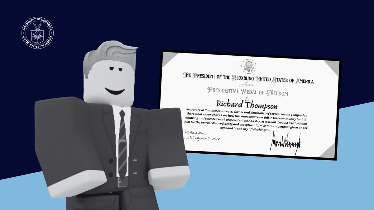Richard Thompson, Secretary of Commerce and award-winning journalist, has been awarded with the highest civilian award: the Presidential Medal of Freedom. 

Congratulations! 🥳