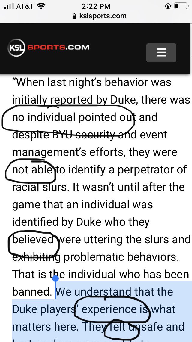 Zigmanfreud's tweet photo. Now BYU is out with a new version of events which makes it VERY clear the original story told by the Godmom was NOT true, though they use classic academia speak to say it in way which makes it sound like they are fully supporting the Duke claims.

Please read this VERY carefully: https://t.co/edVGLY5E3U