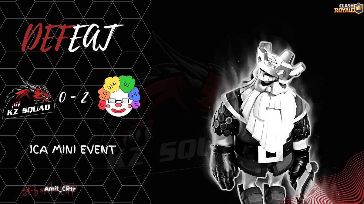 Defeat for KZ Squad:
📊 | 0-2
🏆 | <a href="/ITCRA_/">ICA</a> 
🆚️ | <a href="/ClownEsportsGG/">Clown Esports</a> 
👨‍🎨 | <a href="/Amit_CR17/">Amit</a> 
👤 | @ZT02_CR 
👤 | <a href="/Den4ikCr/">Den❤️beer</a> 
👤 | <a href="/AlfonByTop/">Alfonn</a> 
👤 | <a href="/kikestar_CR/">kikestar</a>