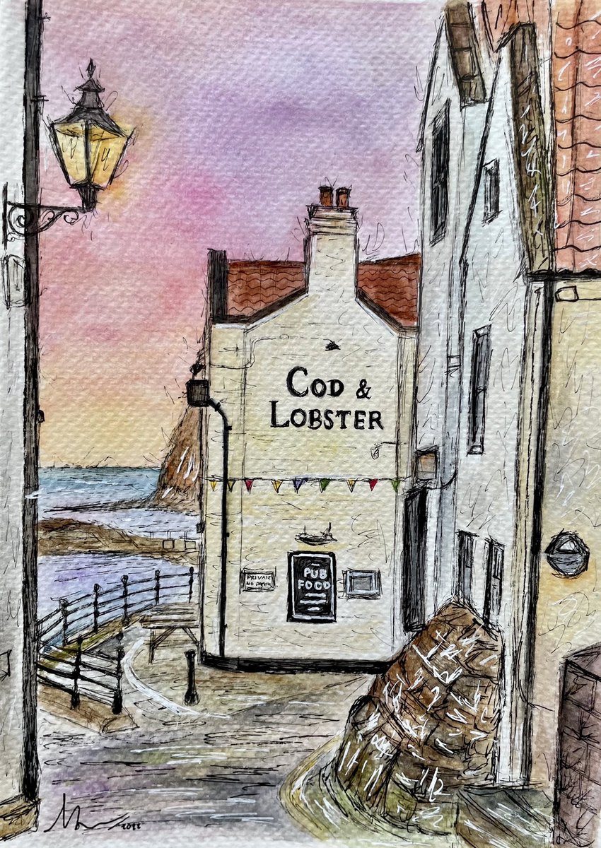 eastyorkgallery's tweet photo. @LoveNorthYorks1 Stunning place, our guest artist Nat Morgan did a beautiful watercolour of this scene. You can purchase this at https://t.co/uEKyx8d5sp

#staithes #codandlobster #staithesfishingvillage https://t.co/Uc8AzMhHGq