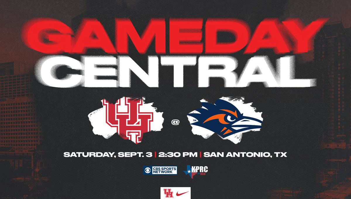 Game week in the Alamo City.

📍 San Antonio, Texas
🆚 UTSA
🗓 Saturday, Sept. 3
🕝 2:30 p.m. CT
📰 bit.ly/3Rkif1o
📈 bit.ly/3AtUqgD
📻 bit.ly/3e0qoth (KPRC AM 950)
📺 <a href="/CBSSportsNet/">CBS Sports Network</a> 

#GoCoogs