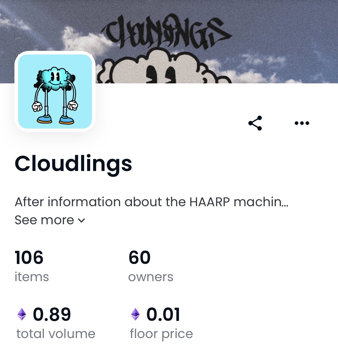 MattCWalshArt's tweet photo. #cloudfam just hit 60 strong!

Creeping up on that 1eth volume also

Insane thank you everybody, love y’all 🌦💚 https://t.co/4xd5W4qURt