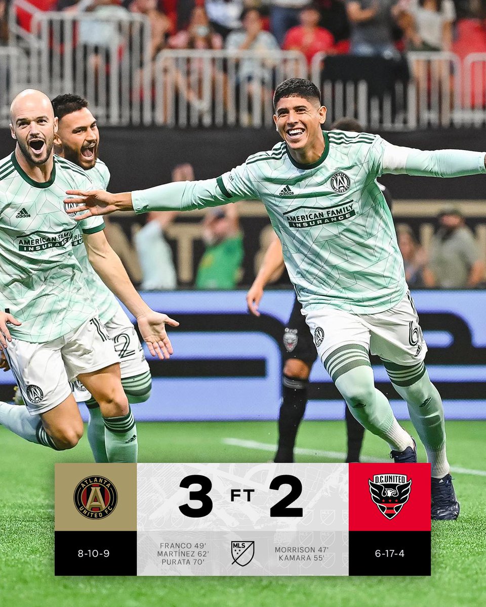 MLS's tweet photo. .@ATLUTD storm back with three second-half goals for the win! ⚡️ https://t.co/F5ykNX5Pu4