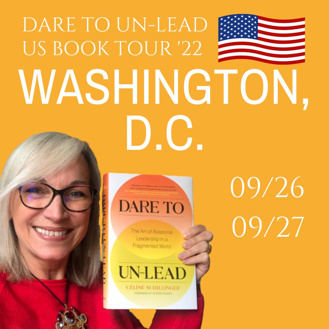 CelineSchill's tweet photo. In D.C. on 09/26-27?
Interested in #leadership (and un-leading!)
🤗 Let’s meet! 🤗
DM to know what’s planned 
#DareToUnLead #BookTour #DC https://t.co/uhSH3tbC4q