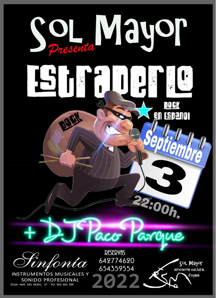 Sábado día 3 de septiembre FIESTÓN de inauguración de la temporada 22/23 en SOL MAYOR