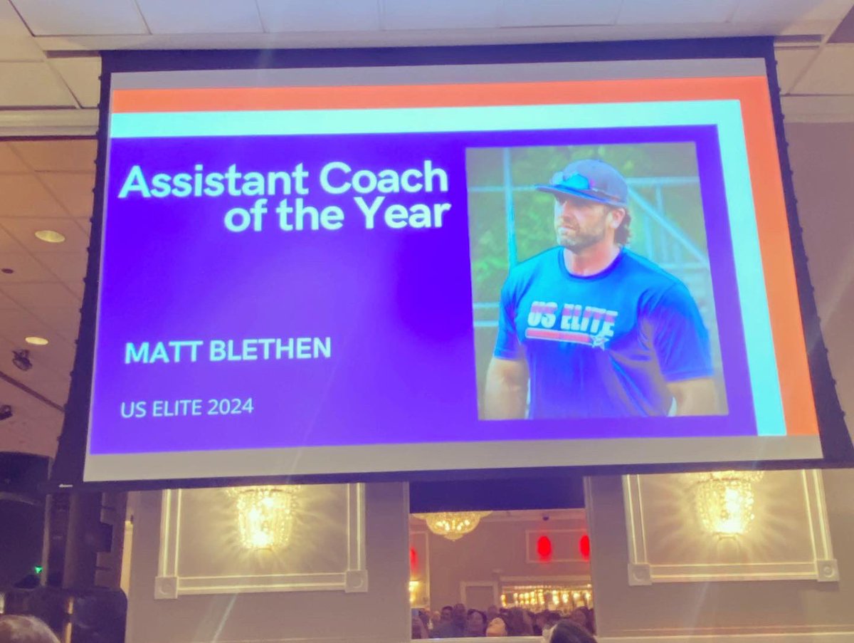 mattblethen26's tweet photo. Incredibly thankful to receive the US Elite Mid Atlantic Assistant Coach of the Year Award. What an honor to be one of many deserving coaches. It is a privilege to a part of such a tight knit, 1st class organization. Looking forward to the fall! @USElitebase @maryland_us https://t.co/Uetgi2hg8Q