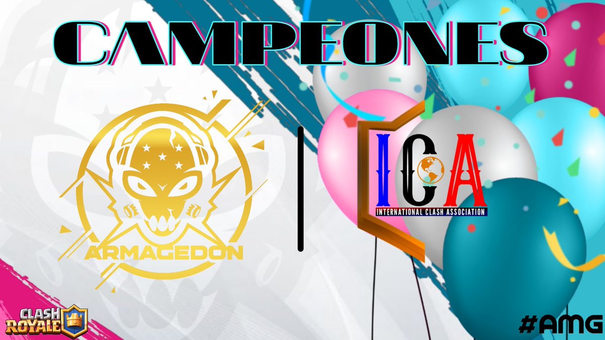 #ClashRoyale #AMG 

Despues de 6 Victorias y una perdida por wo logramos consagrarnos CAMPEONES  en la <a href="/ITCRA_/">ICA</a> Ganando la final 2-0 contra SATANIC ESPORTS APEX 🥳🥳.