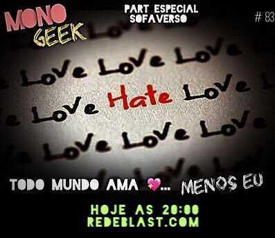 Hoje na blast as 20:00 tem Monogeek 
Com o assunto “Todo mundo ama menos eu!” desde: comidas, filmes, séries, venha ouvir e se identificar com esse episódio de hoje.

As 20:00 em 
Redeblast.com 

#blast15anos 
Com <a href="/SOFAVERSO/">SOFAVERSO (Podcast)</a> <a href="/MaonaOrelha/">Mão na Orelha Podcast</a> <a href="/OliverGaabs/">83664° Filha da Big Mom</a> <a href="/sogilmesmo/">Mas é só Gil mesmo?</a>