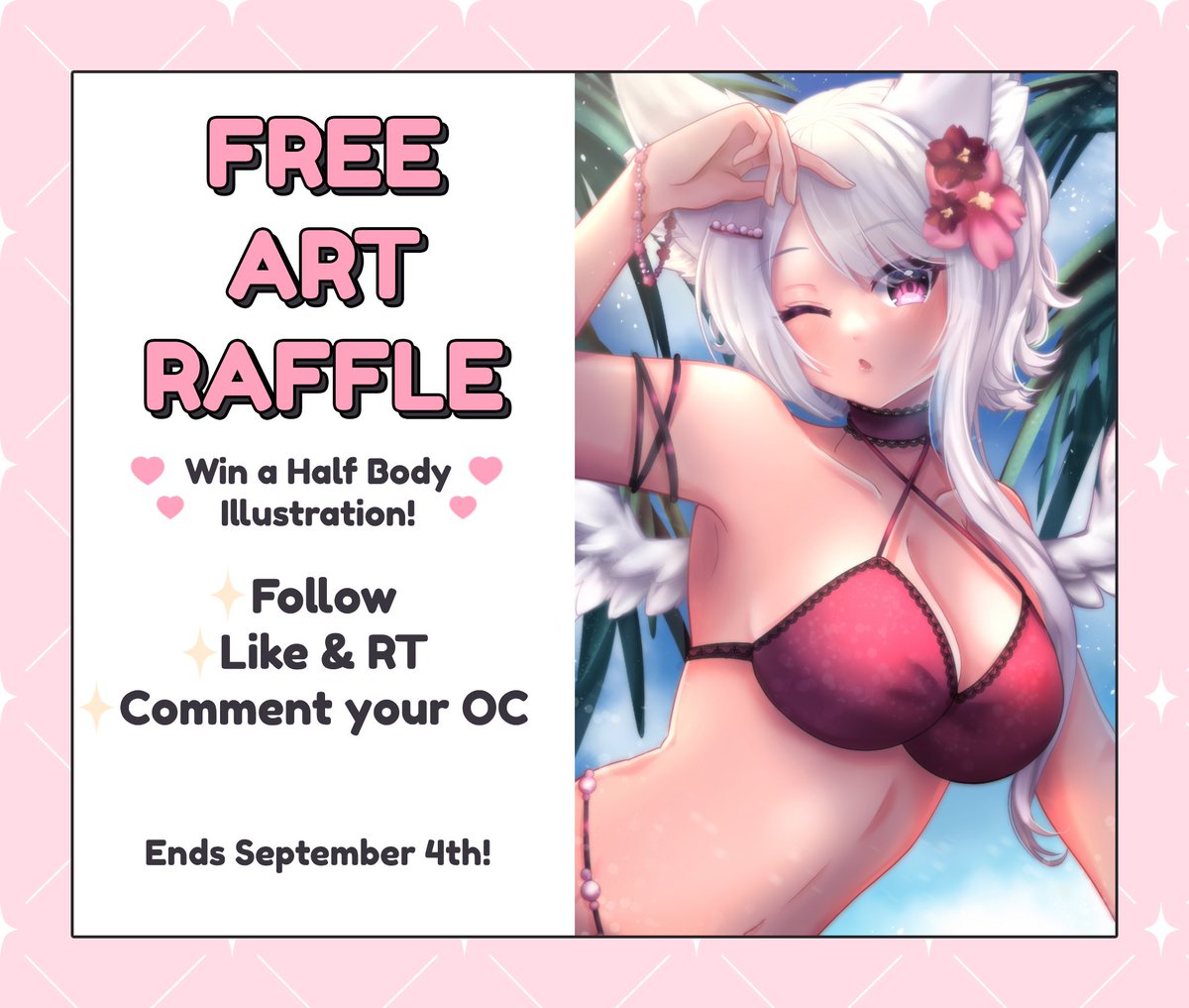Wanted to do something fun since I haven't done a raffle in a while! 

💕 RULES 💕
✨Follow me
✨Like + RT (no QRTs)
✨Comment your OC/ref!

1 WINNER 🌸 Ends September 4th 2022

#Vtuber #Vtubers #Giveaways #artraffle #raffle #VtubersUprising