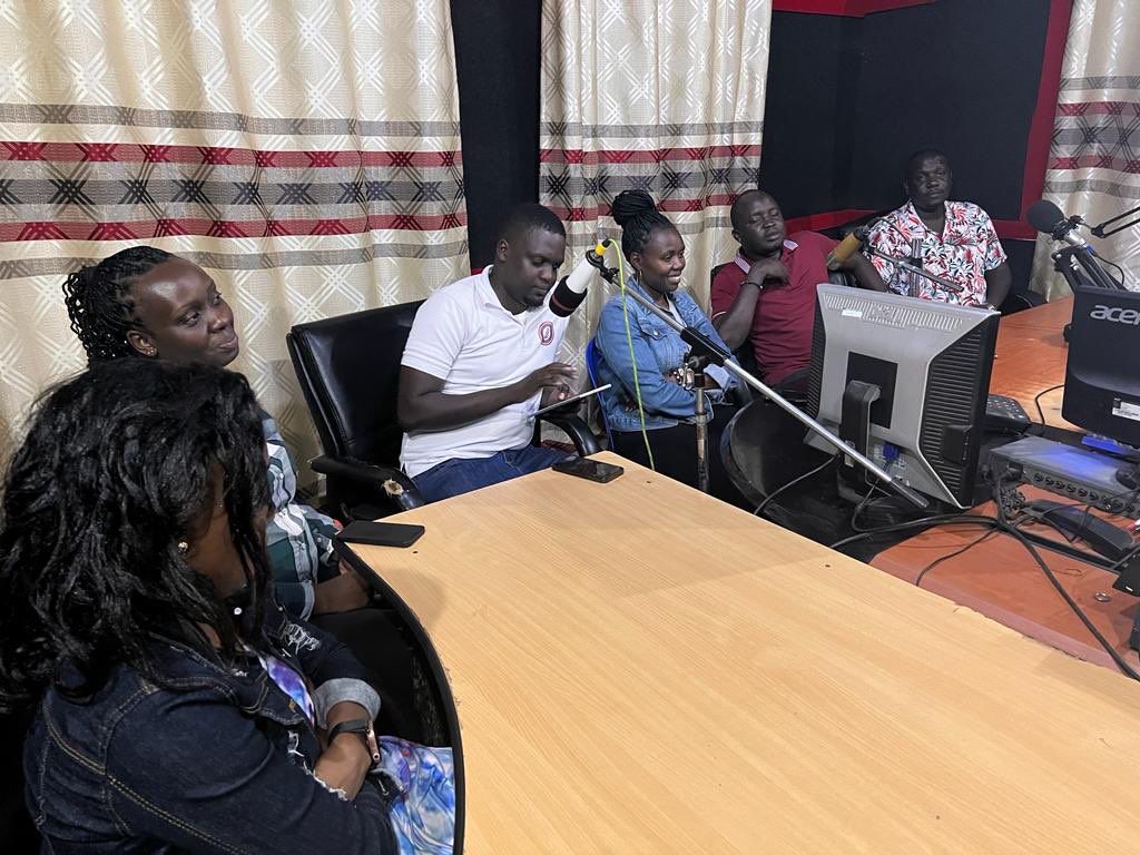 Happening now:The  Ag. Chief Magistrate Bugiri HW Epobu Daniel, Magistrates Grade I; HW Achok Abrahams and HW Mazimwe Lillian, together with a team from the Registry of Communications and Public Relations Registry, are sensitizing the public on Eastern Voice Radio 102.3 FM.