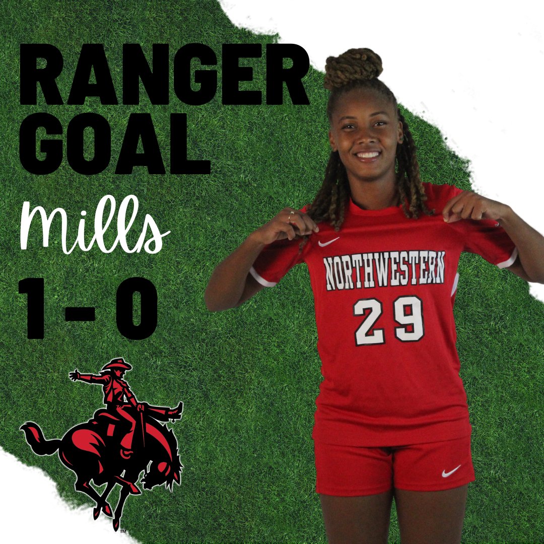 NWOSUAthletics's tweet photo. GOAL from Christi-Anne Mills to give The Rangers a 1-0 lead over The Jets! #RRR https://t.co/00WZdFaToT