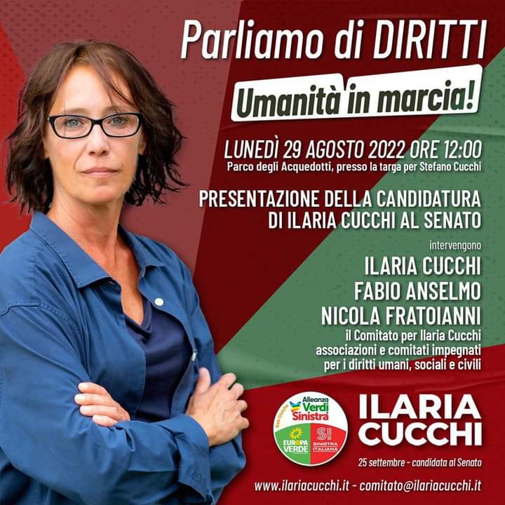 ChiranAngelgela's tweet photo. Promemoria per domani
#UmanitàInMarcia
#IlariaCucchi
#AlleanzaVerdiSinistra https://t.co/UVdlxA8gdV