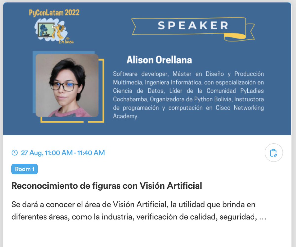 PyLatam's tweet image. Nuestro Primer bloque de charlas de ayer estuvo a cargo de estos excelentes expositores de nuestra comunidad. #Python🐍🎉

Muchas gracias por participar de esta edición #PyConLatam22 son geniales.🥳

👩‍💻Alison Orellana
👨‍💻Cristhian Motoche
👩‍💻Darshita Chaturvedi
👨‍💻Jesús Alan López