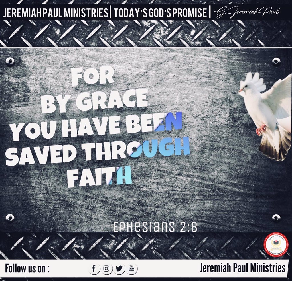 Jpmininstries's tweet image. Saved by Grace | Today’s God’s Promise | Ephesians 2:8 | 29/8/22 | Jeremiah Paul Ministries
#WordofGod #BiblewordToday #creativethings #todaypromiseintelugu
#bible #bibleverses #TodaysGodPromise #jesuswords #jesuspromise #GodWords #JeremiahPaulMinistries