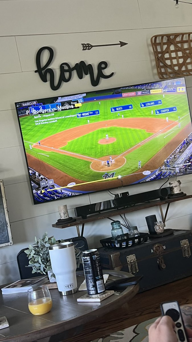 miss_swenson's tweet photo. @NBCSports @peacockTV @Dodgers @Marlins Lame broadcast…it’s like listening to the people behind you at the game that won’t SHUT UP about their bullsh*t! Also…the Dodgers are AT BAT! #thesefools https://t.co/mKFgyycxuY