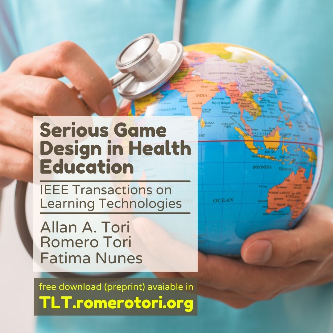romerotori's tweet photo. Free preprint download: https://t.co/pRdnXKECOk
Serious Game Design in Health Education. IEEE "Transactions on Learning Technologies",
#gamification #healtheducation #health #GamesInEducation #instructiondesign #education #distanceeducation #learning #gamedesign #seriousgames https://t.co/SVB0nAzPB8