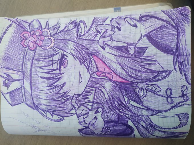 ynsynsynsyns1's tweet photo. @SuonikoArt
 I just tried to make your drawing...#HuTao
#GenshinImpact  #胡桃 #drawing #draw https://t.co/8vbs86JIGv