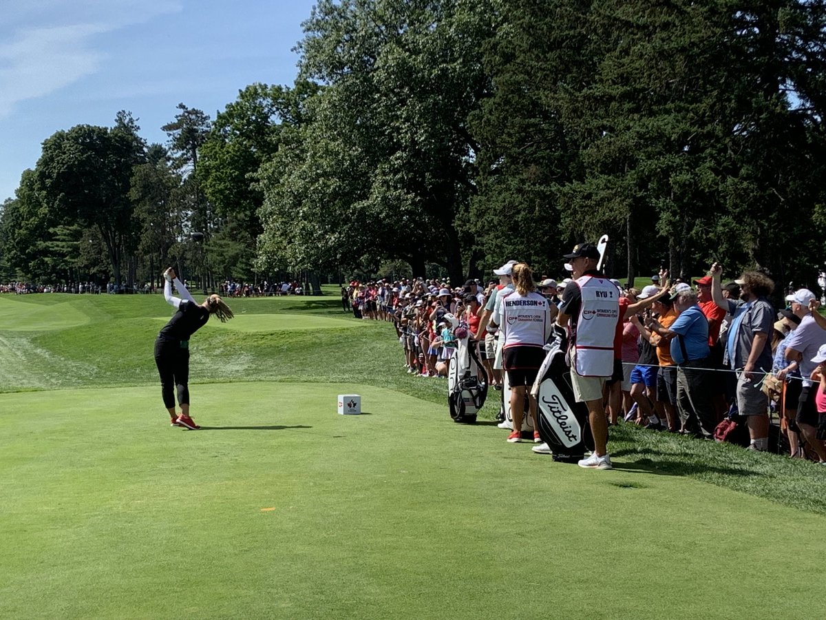 HolderGord's tweet photo. Last tee shot of the week for Brooke Henderson on No 9 in the fourth round of the CP Women’s Open at Ottawa Hunt and Golf Club on Sunday. #cpwo #ottawagolf #cdngolf https://t.co/vecRD2U778