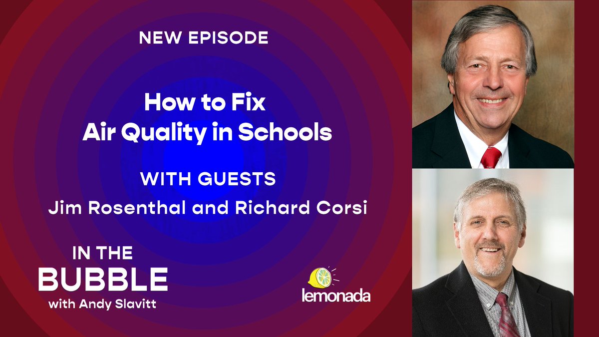 Want air quality to prevent COVID as good as an ICU? Any classroom, office or home can do it in under $100 and in less than an hour according to @corsiaq and @jimrosenthal4.
 
Listen: link.chtbl.com/InTheBubble?si…

<a href="/ASlavitt/">Andy Slavitt 🇺🇦</a>