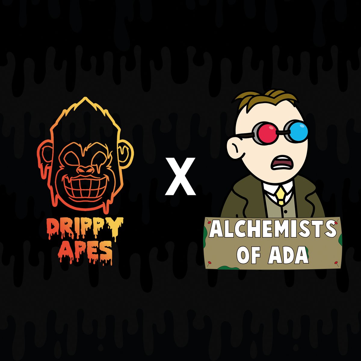 Drippy_Apes's tweet photo. Alchemists of ADA x Drippy Apes 🫠🧪

We're giving away 3xLab List brew's⚗️
AOA are brewing something huge 💜

To Enter 👇
1⃣Follow 
@alchemistsofada
 &amp; 
@Drippy_Apes
2⃣ RT + ♥️ + Tag 3 friends

Giveaway ends in 48h 🎁⌛️

#Giveaway #Cardano #CNFTGiveaway
#CNFT #NFT #ADA https://t.co/oFgBlAHD1n