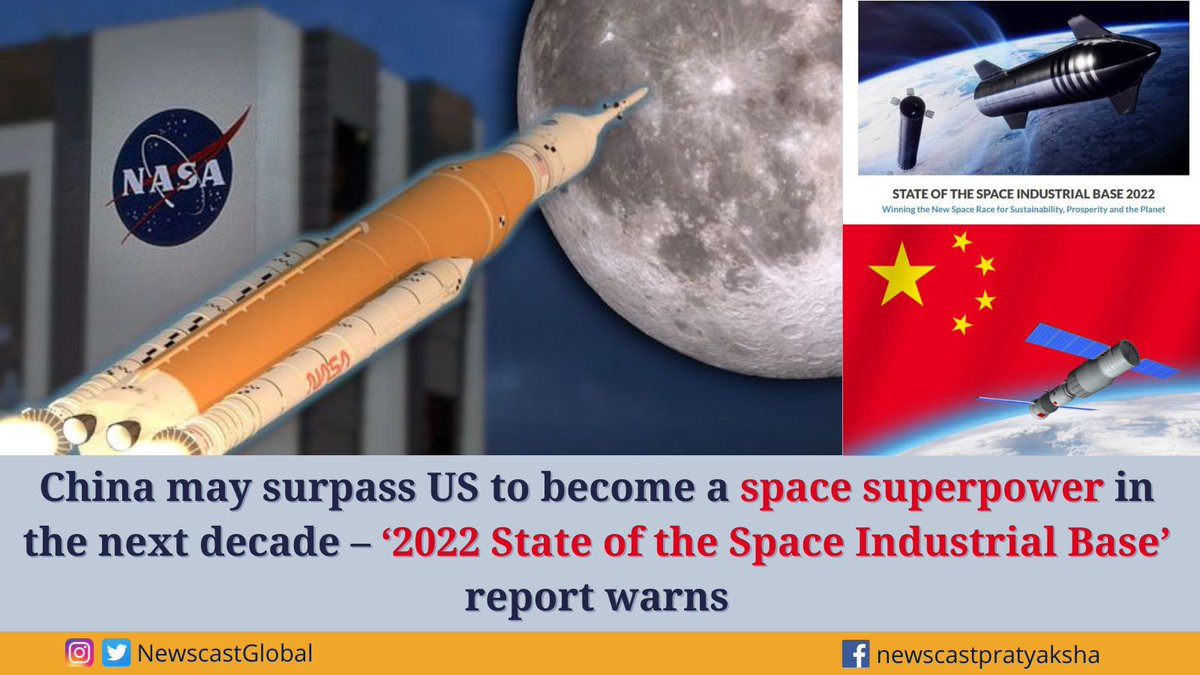 NewscastGlobal's tweet photo. #China may surpass #UnitedStates to become a #SpaceSuperpower in the next decade – ‘2022 State of the Space Industrial Base’ report warns
https://t.co/Fa4CMfXSow https://t.co/coUpxosHZ8