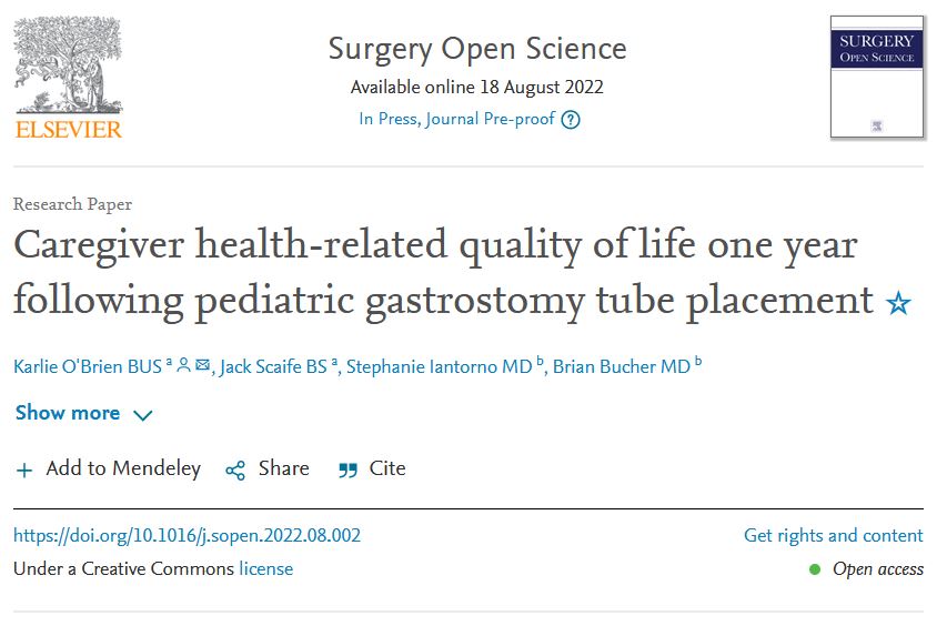 New article in press! #PediatricSurgery #OpenScience
