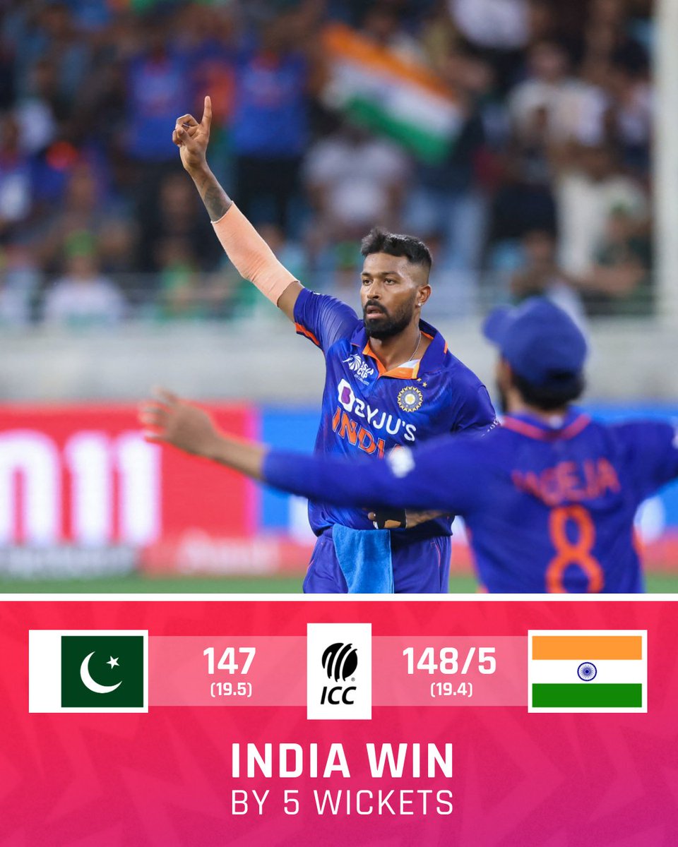 India seal a tense win in Dubai to beat Pakistan 🙌🏻

#INDvPAK | #AsiaCup2022 | 📝 Scorecard: bit.ly/INDvPAK-AsiaCup