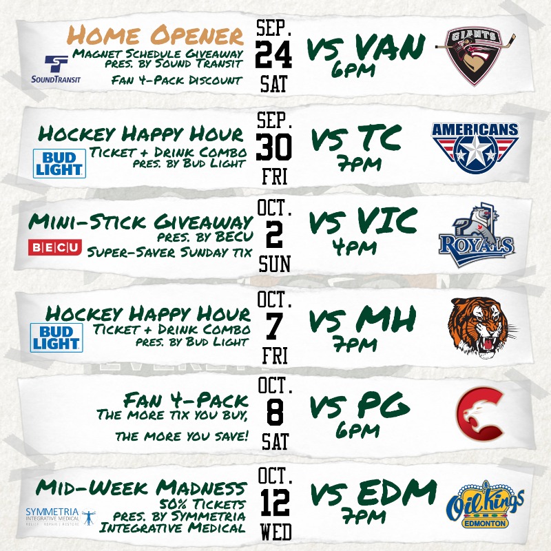WHLsilvertips's tweet photo. 34 home games, 34 promotions!

Our full promo schedule is here!

#LetsGoTips x #Tips20