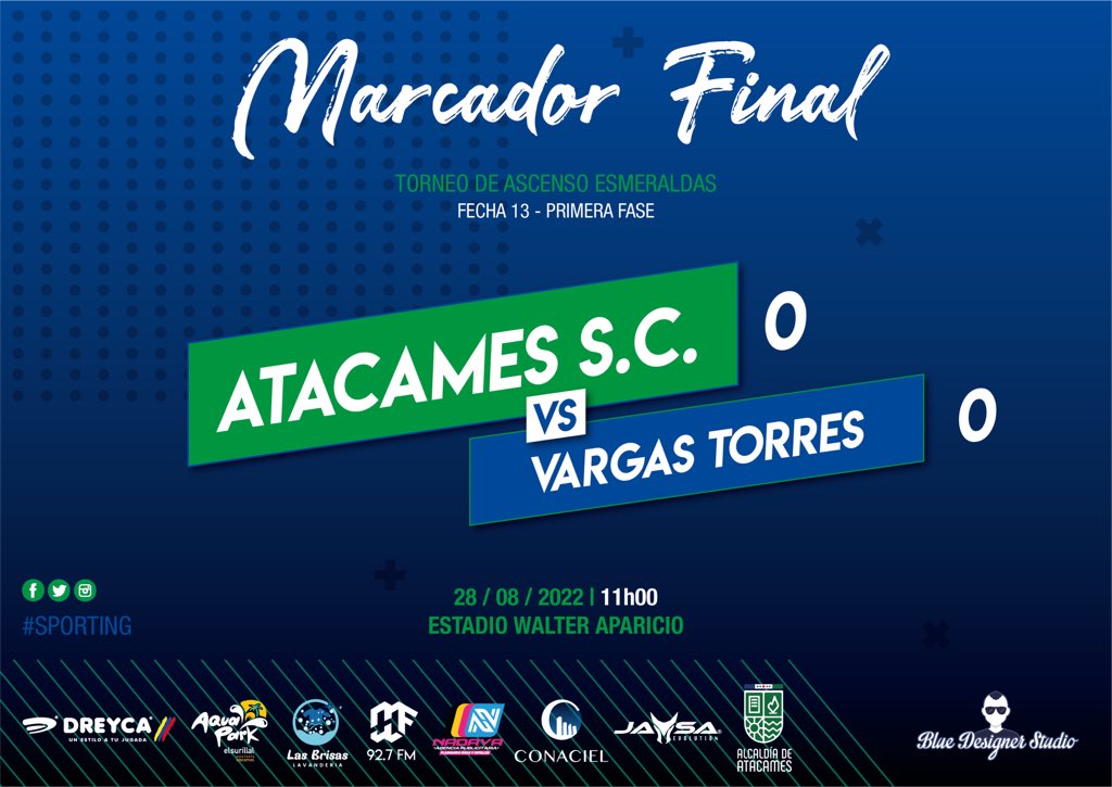 Finaliza el encuentro en el Estadio Walter Aparicio! Marcador en cero.

#DaleSporting 💙⚽️💚 #ContigoHastaPrimera 🔝