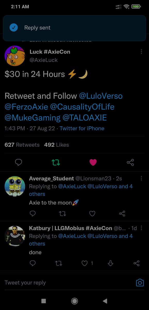 Lionsman23's tweet photo. @AxieLuck ♥️ https://t.co/2EEQ554OTL