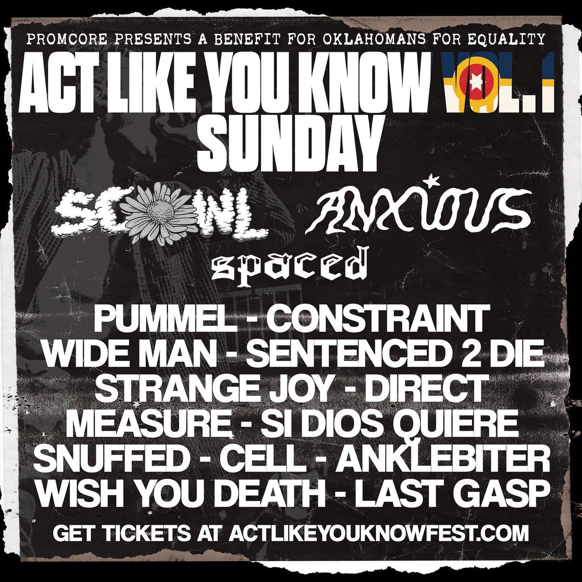 Update: we have added <a href="/iamtxmusic/">I AM</a> and <a href="/strangejoyworld/">STRANGE JOY</a> to the fest. Unfortunately End It is no longer playing. Handful of weekend passes remain then it’s only single day passes remaining. Actlikeyouknowfest.com for tickets. More cool stuff to announce soon.