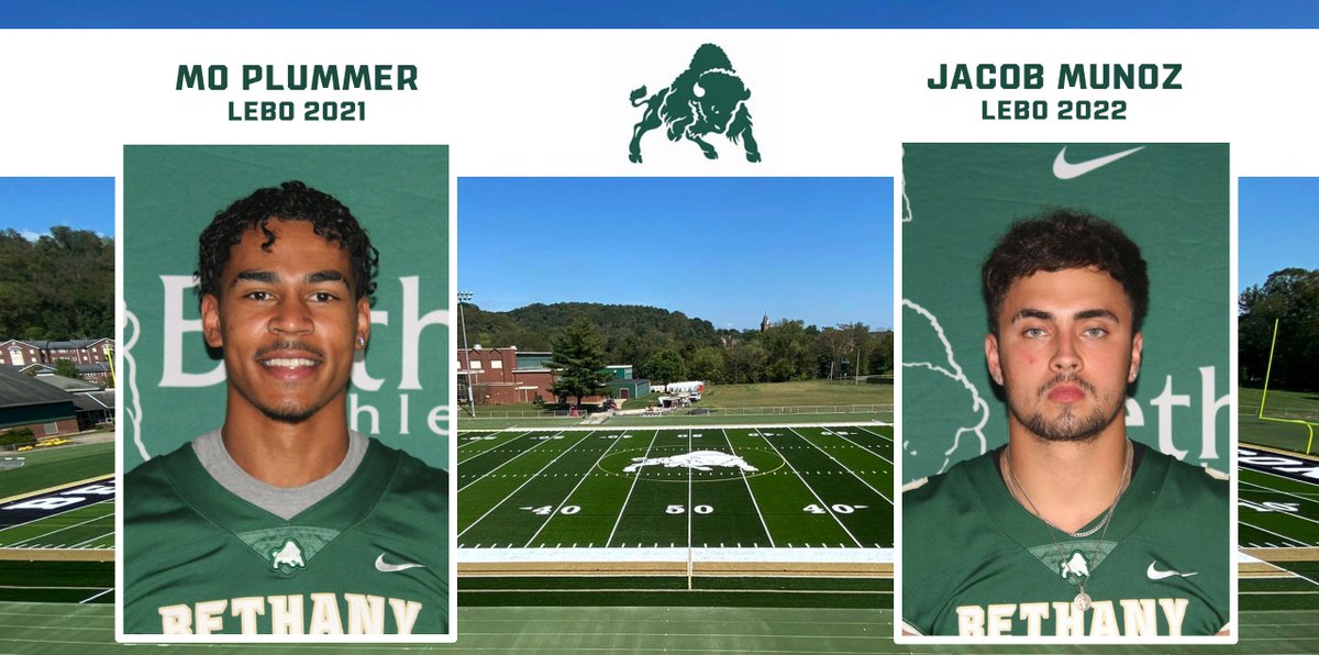 mtlebofootball's tweet photo. We have two Lebo grads playing ball at Bethany College for the Bison! Good luck to Maurice Plummer (2021) and Jacob Munoz (2022) as they kick off their season this Saturday.

@MauricePlummer4 
@Bethany_Bison
#LeboProud https://t.co/8GCFZTropH