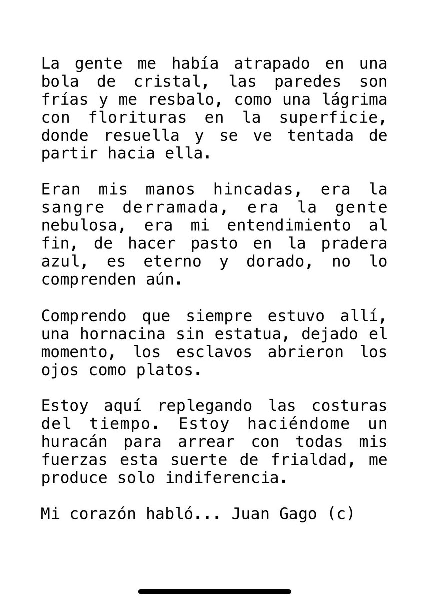 ionztomo16's tweet photo. MI CORAZÓN 💔 HABLÓ ~ Juan Gago (c)
#corazonesdecristal #doloryamor #creer #poesiaencendida #escribir https://t.co/Ln5XASO49w